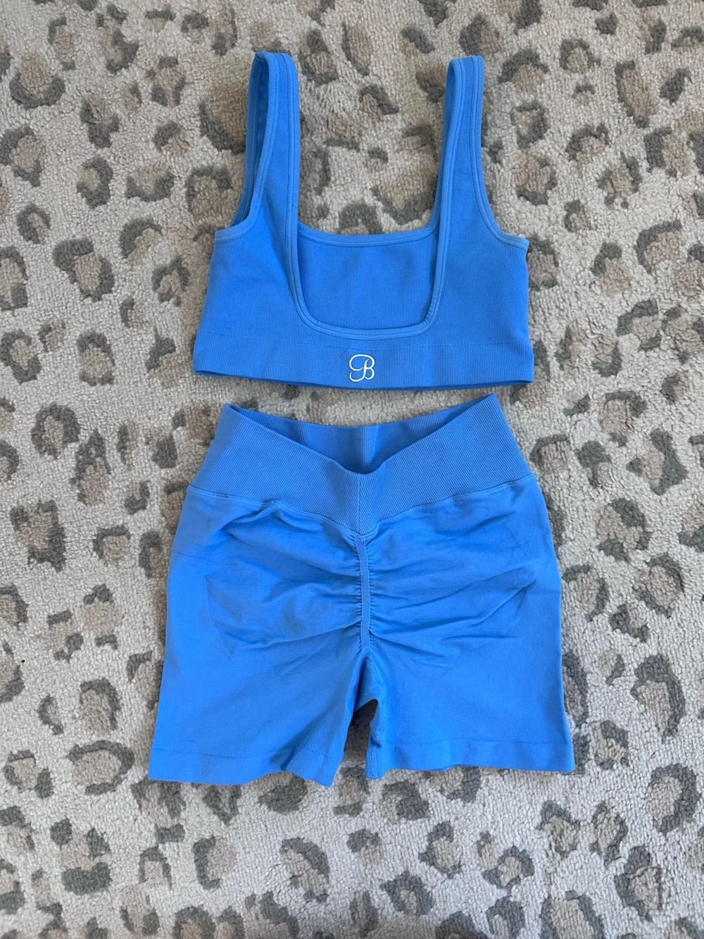 Bombshell Seamless High-Waist Athletic Shorts and Sports Bra – Periwinkle - Picture 7 of 7